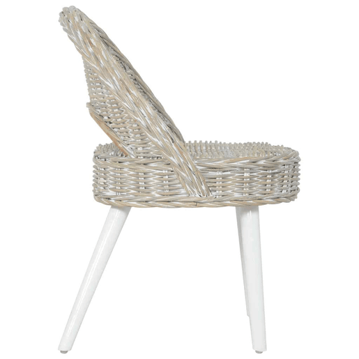 vidaXL Cadeira em vime Kubu branco