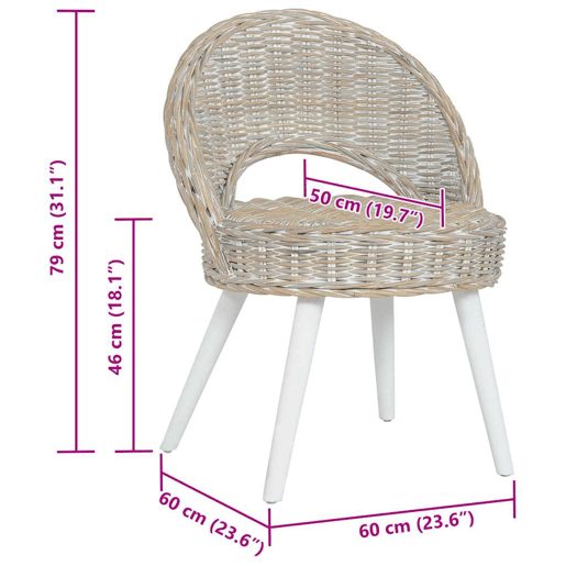 vidaXL Cadeira em vime Kubu branco