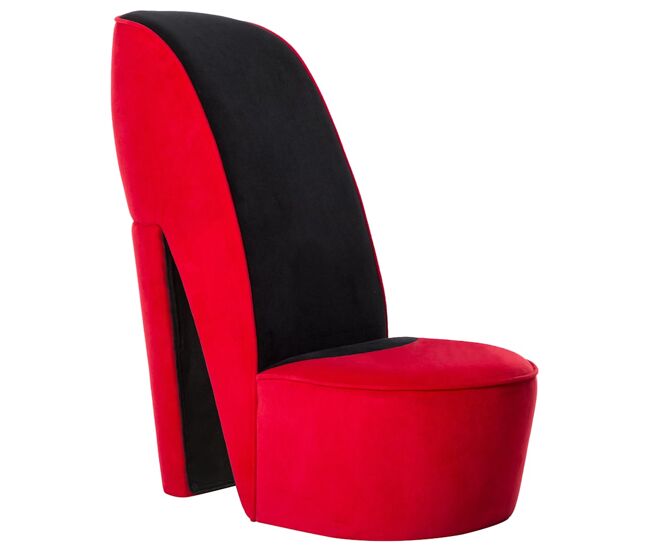 Vidaxl sillón con forma de zapato de tacón terciopelo rojo