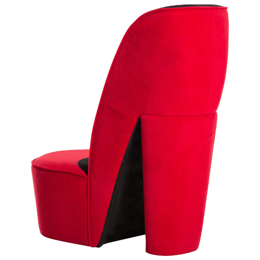 vidaXL Cadeira estilo sapato de salto alto veludo vermelho