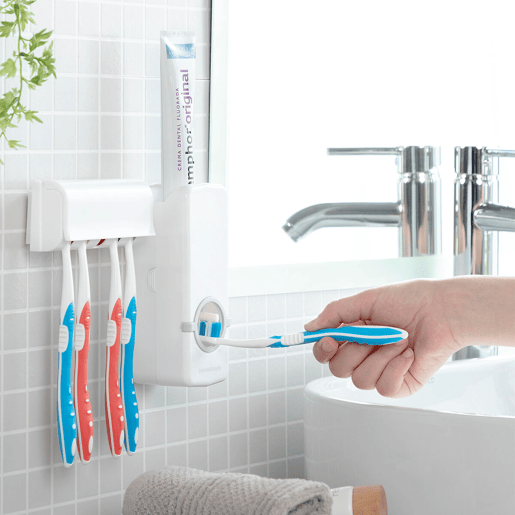Pack Dispensador de Pasta Dental com Suporte para Escovas e Dispensador Automático InnovaGoods