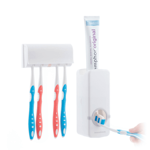 Pack Dispensador de Pasta Dental com Suporte para Escovas e Dispensador Automático InnovaGoods