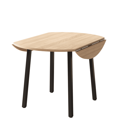 Mesa de jantar dobrável 100x100 cm - redonda, 2-4 pessoas, pernas metálicas - carvalho