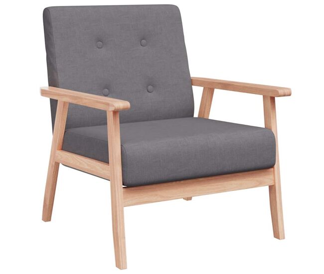 Vidaxl sillón de tela gris oscuro
