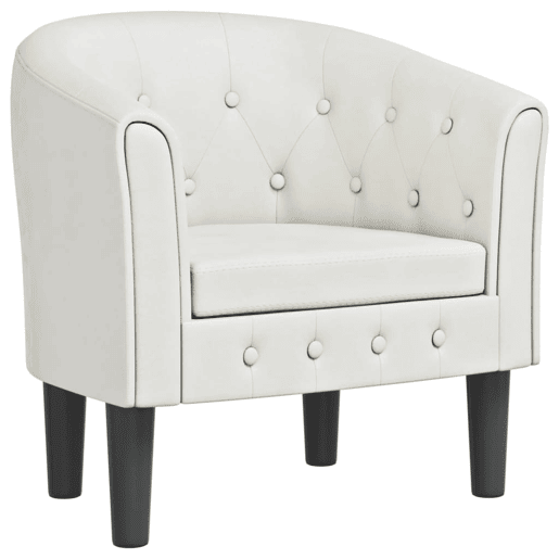 vidaXL Poltrona couro artificial branco vidaXL Poltrona couro artificial branco