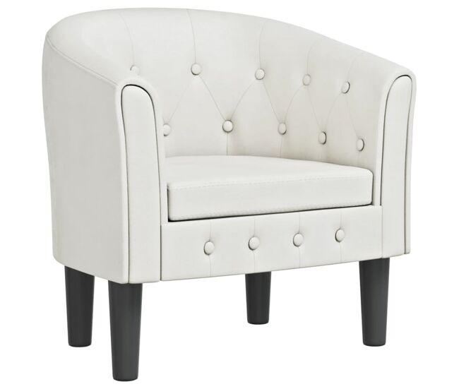 Vidaxl sillón cuero sintético blanco