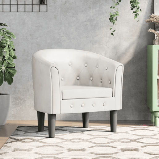 vidaXL Poltrona couro artificial branco vidaXL Poltrona couro artificial branco