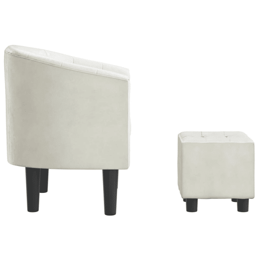 vidaXL Poltrona com apoio de pés couro artificial branco