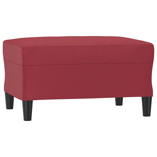vidaXL 4 pcs conjunto sofás c almofadões couro artif. vermelho tinto