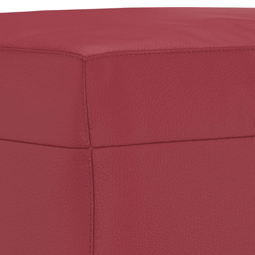 vidaXL 4 pcs conjunto sofás c almofadões couro artif. vermelho tinto