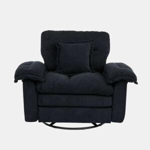 Cadeira giratória 360° - Oversize, confortável com almofada de apoio - Preto