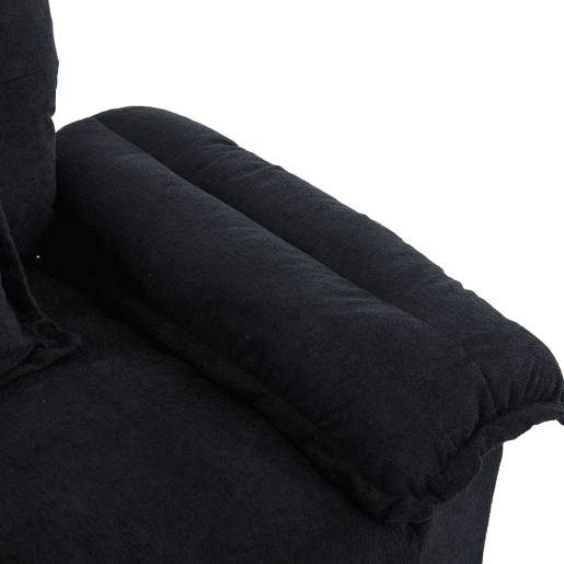 Cadeira giratória 360° - Oversize, confortável com almofada de apoio - Preto