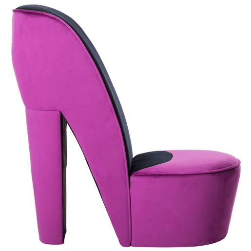 vidaXL Cadeira estilo sapato de salto alto veludo roxo