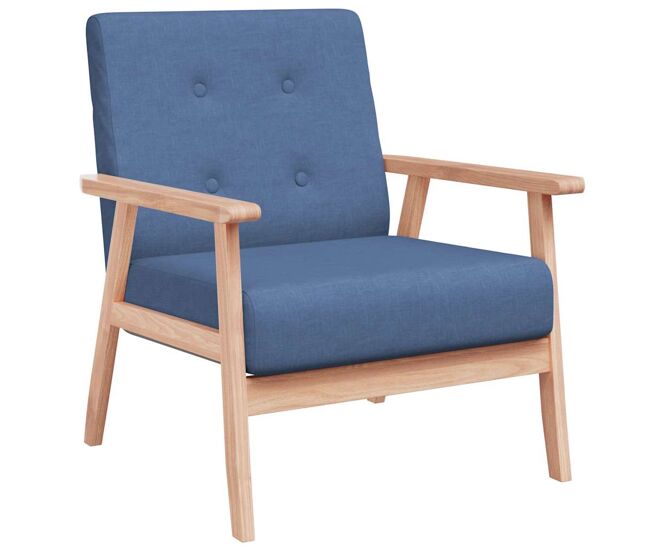 Vidaxl sillón de tela azul