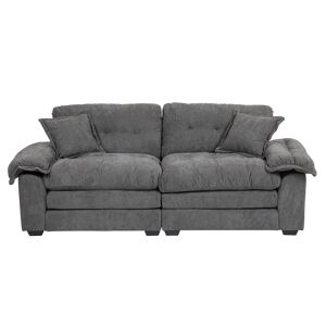 Sofá de 2 lugares 213 cm - Chenille com acolchoamento duplo (Memory + molas) - Cinza