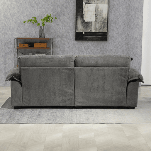 Sofá de 2 lugares 213 cm - Chenille com acolchoamento duplo (Memory + molas) - Cinza
