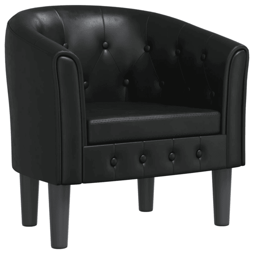 vidaXL Poltrona em couro artificial preto