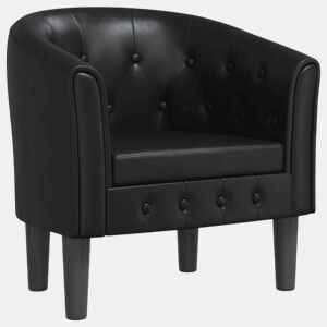 vidaXL Poltrona em couro artificial preto