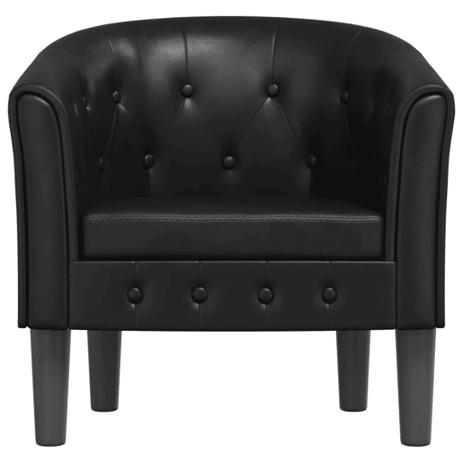 vidaXL Poltrona em couro artificial preto