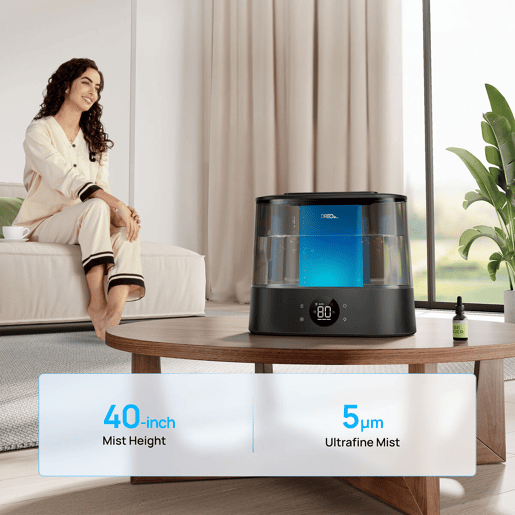 DREO Humidificador 420S preto, cobre até 30 m², silencioso e eficiente DREO Humidificador 420S preto, cobre até 30 m², silencioso e eficiente