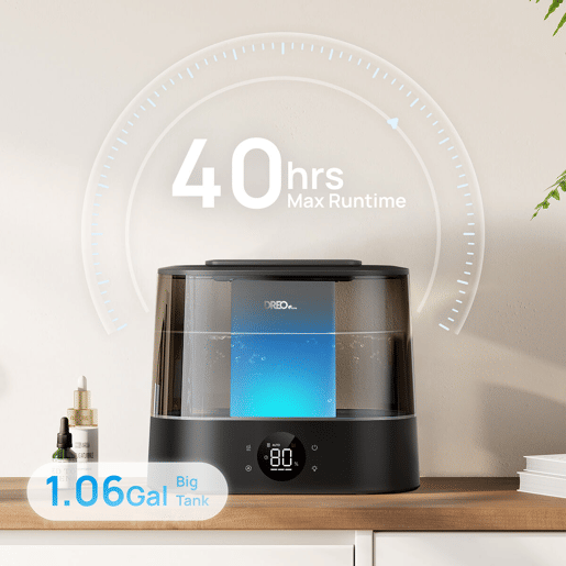 DREO Humidificador 420S preto, cobre até 30 m², silencioso e eficiente DREO Humidificador 420S preto, cobre até 30 m², silencioso e eficiente