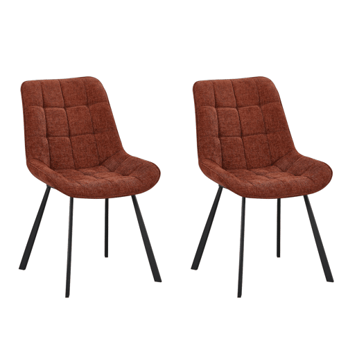 Conjunto de 2 cadeiras de jantar Nami, cadeiras para sala de estar, cor marrom, pés de metal, 53x86x63 cm