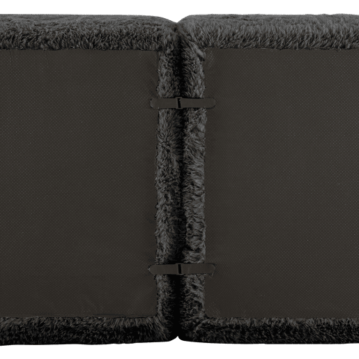 Sofá modular L - 2 lugares, veludo macio, combinável, com almofadas - Preto