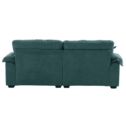 Sofá individual profundo 213 cm - Chenille, almofada dupla (Memory + molas) - Verde