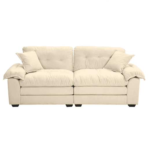 Sofá individual 213 cm - Chenille com almofada dupla (Memory + molas) - Bege