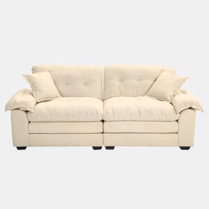 Sofá individual 213 cm - Chenille com almofada dupla (Memory + molas) - Bege