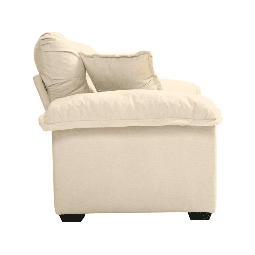 Sofá individual 213 cm - Chenille com almofada dupla (Memory + molas) - Bege