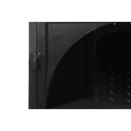 Armário de parede 70 cm - Portas de vidro, 2 portas, 3 níveis, design em tecido - Preto