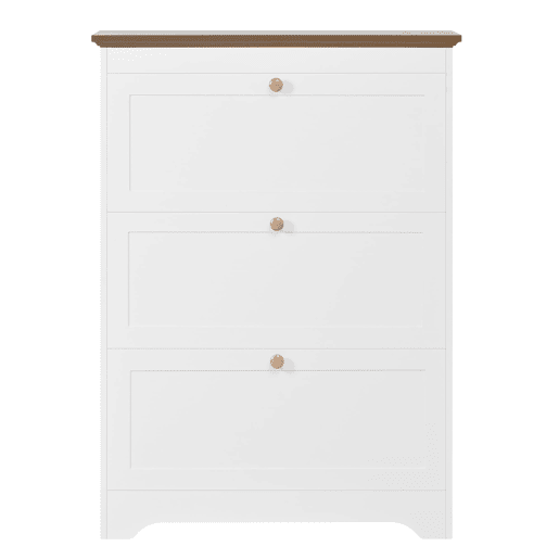 Sapateira de 3 portas - grande capacidade, puxadores redondos, para entradacorredor - Branco Sapateira de 3 portas - grande capacidade, puxadores redondos, para entradacorredor - Branco