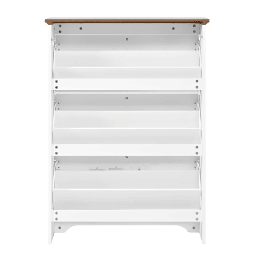 Sapateira de 3 portas - grande capacidade, puxadores redondos, para entradacorredor - Branco Sapateira de 3 portas - grande capacidade, puxadores redondos, para entradacorredor - Branco