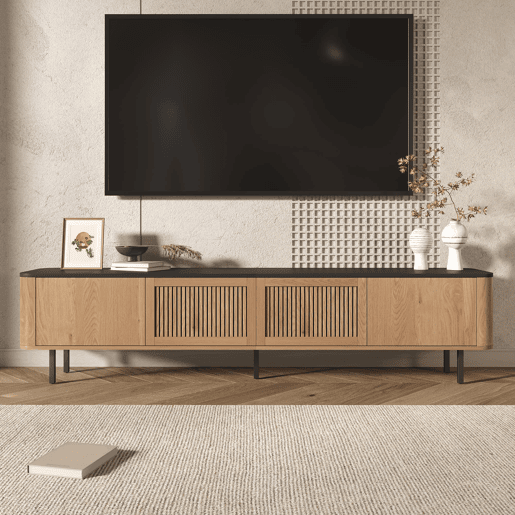 Móvel de TV 190x35x45 cm - design moderno e único - carvalho