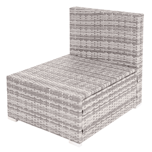 Conjunto de móveis de jardim em rattan sintético para jardim terraço e varanda com poltronas sofá mesa cinza almofadas creme 04_0004179