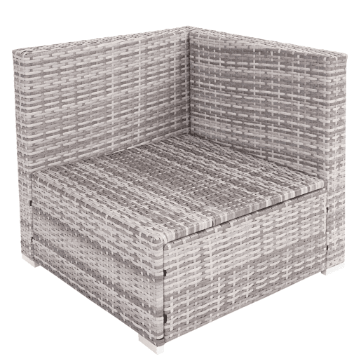 Conjunto de móveis de jardim em rattan sintético para jardim terraço e varanda com poltronas sofá mesa cinza almofadas creme 04_0004179