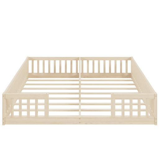 Cama Panel 90 x 200 cm - Com grade, estrado, estilo minimalista - Natural