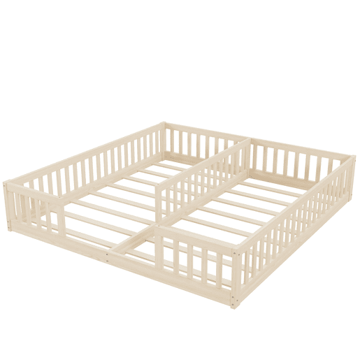 Cama Panel 90 x 200 cm - Com grade, estrado, estilo minimalista - Natural