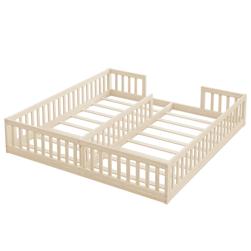 Cama Panel 90 x 200 cm - Com grade, estrado, estilo minimalista - Natural