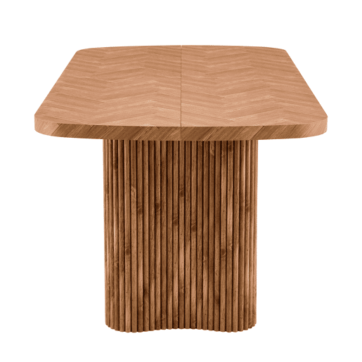 Mesa de jantar 180x90 cm - suporte em coluna arqueada, design moderno - madeira