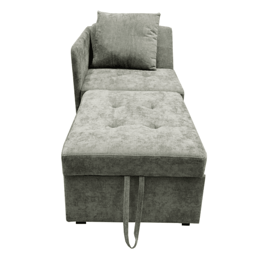 Sofá-cama multifuncional 3 em 1 - Sofá de linho com encosto ajustável - Cinza