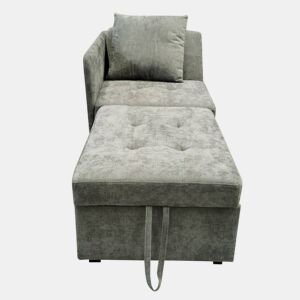 Sofá-cama multifuncional 3 em 1 - Sofá de linho com encosto ajustável - Cinza