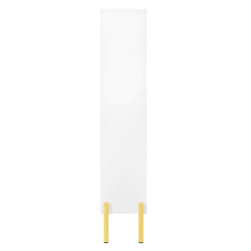 Sapateira moderna com 3 portas - Grande capacidade, pés dourados, estilo prático - Branco
