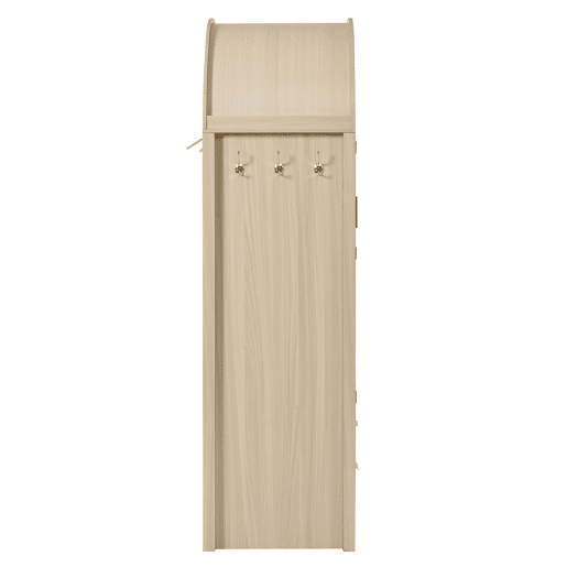 Armário moderno - portas curvas, barra e gavetas - carvalho