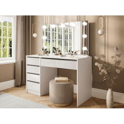 ToucadorSecretária AMBIHOME LITE 02 - BrancoBranco Brilhante, C120xA143xP55cm
