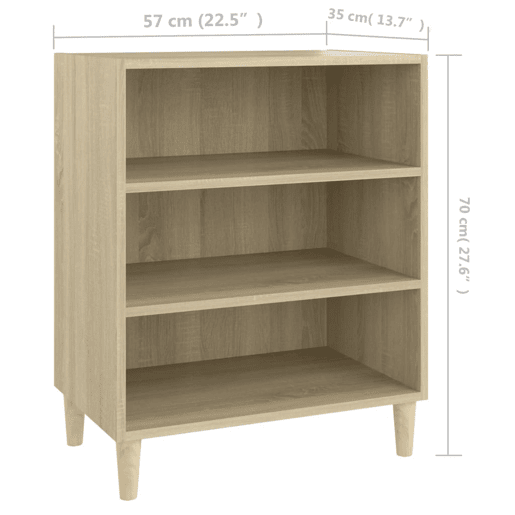 vidaXL Aparador 57x35x70 cm contraplacado carvalho sonoma