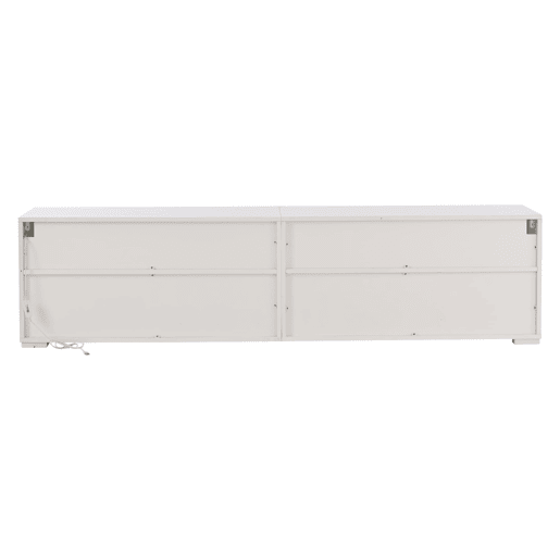 Móvel de TV 180x38,5x45 cm - LED, 2 gavetas e 2 portas, para TV de 80 - BrancoPreto