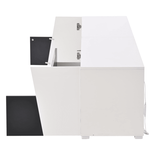 Móvel de TV 180x38,5x45 cm - LED, 2 gavetas e 2 portas, para TV de 80 - BrancoPreto