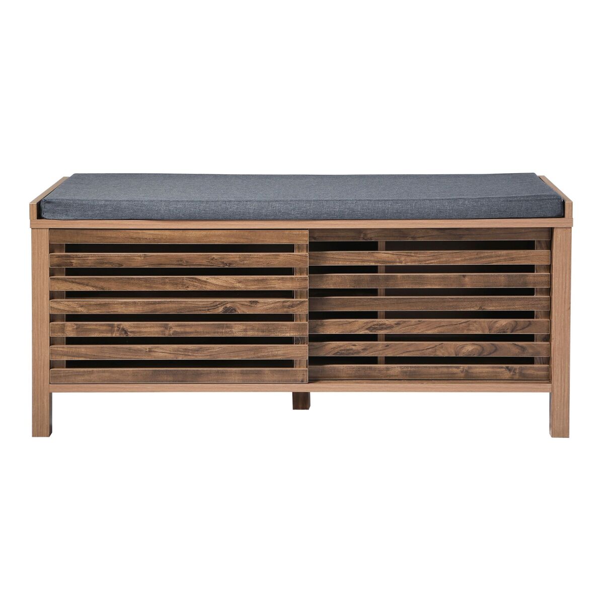 Banco de zapatos de 2 puertas correderas con lamas perforadas l112 cm - liam